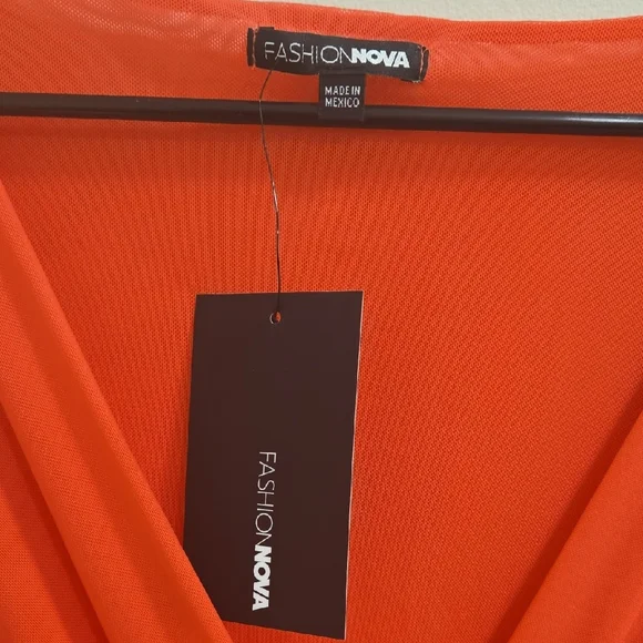 Fashion Nova Vibrant Orange Long Sleeve Dress - Picture 6 of 14